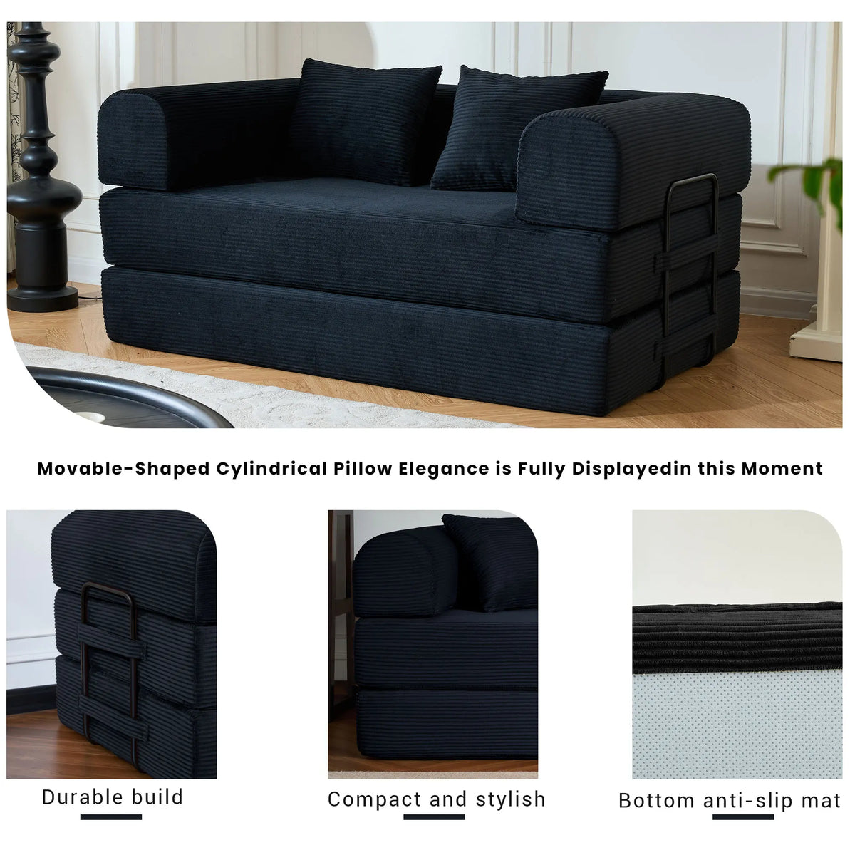 Milo Corduroy Convertible Loveseat