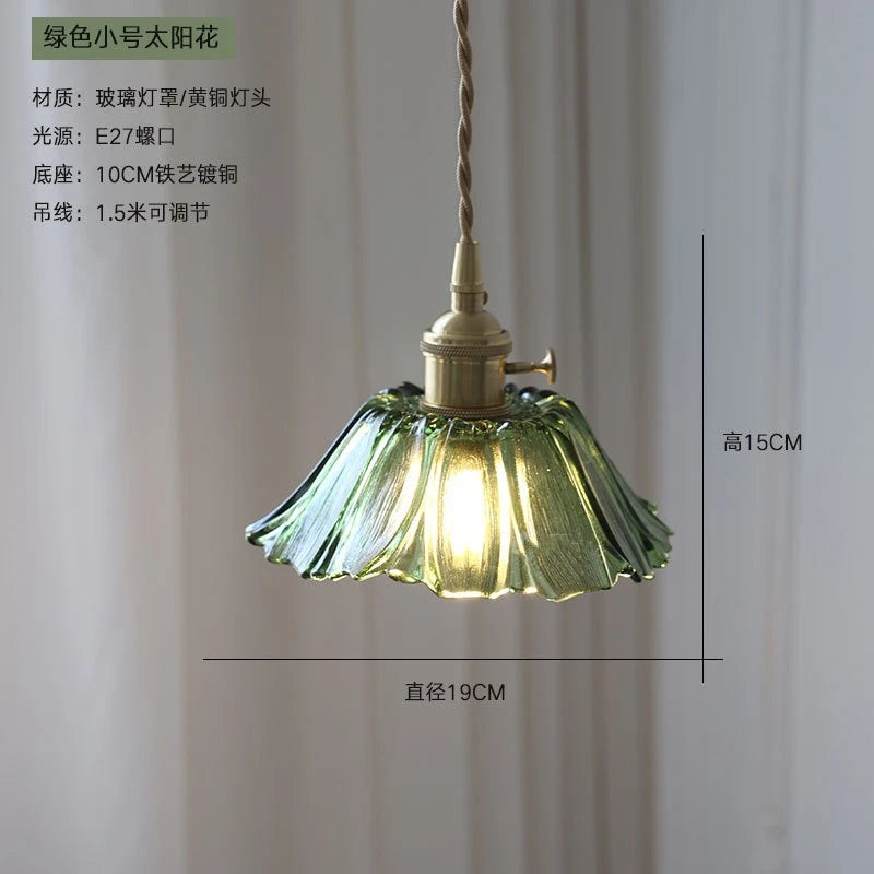 Flora Amber Glass Flower Pendant