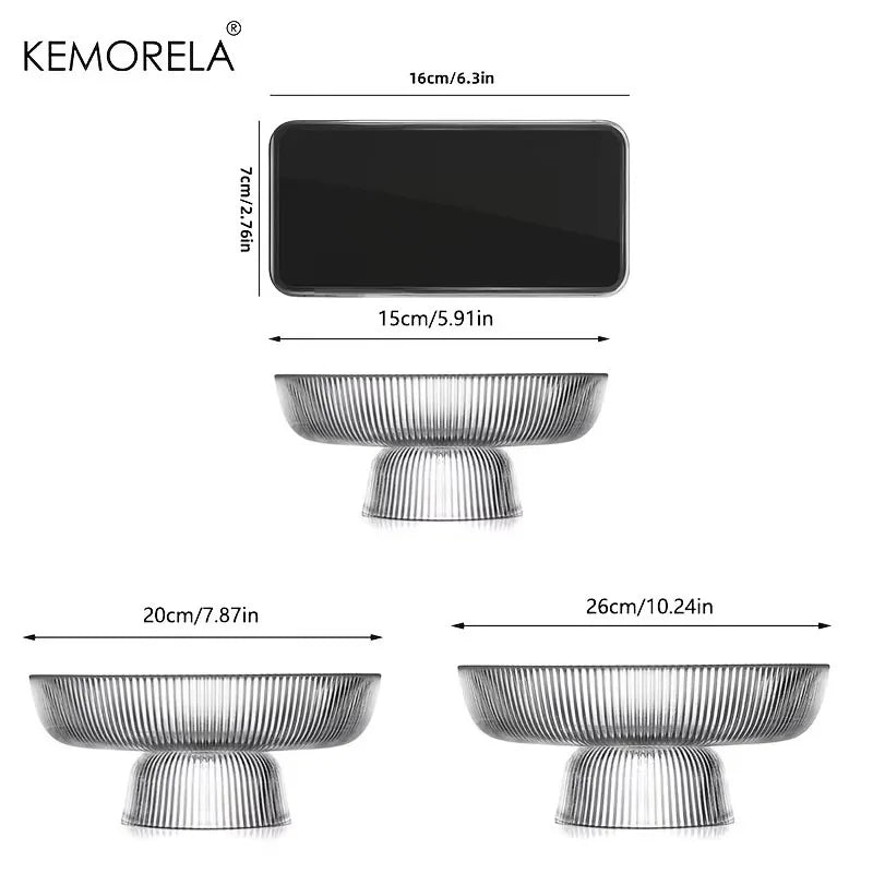Lucia Ribbed Glass Pedestal Bowl