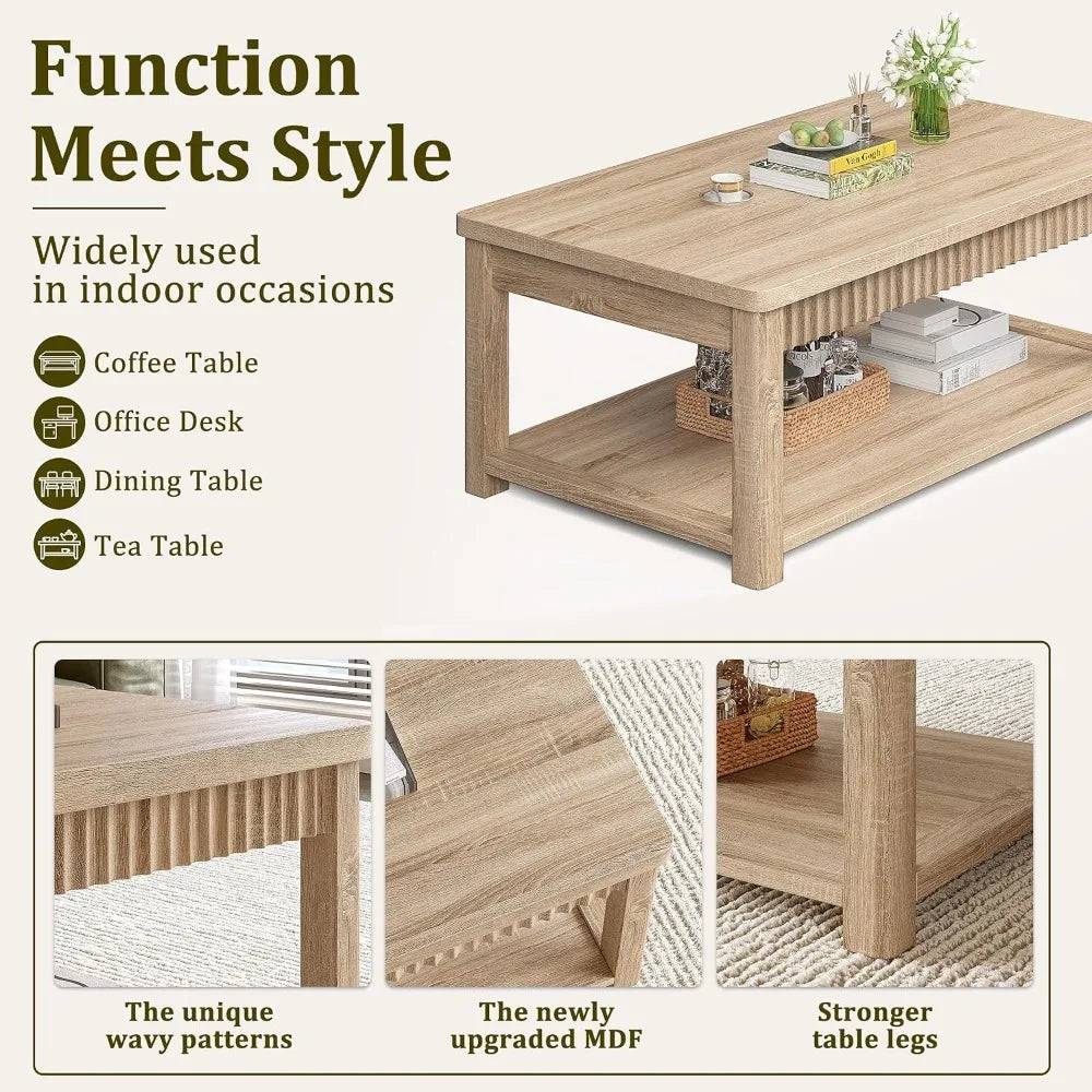 Mira Fluted Two-Tier Coffee Table