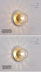 Opal Brass Frosted Globe Wall Sconce