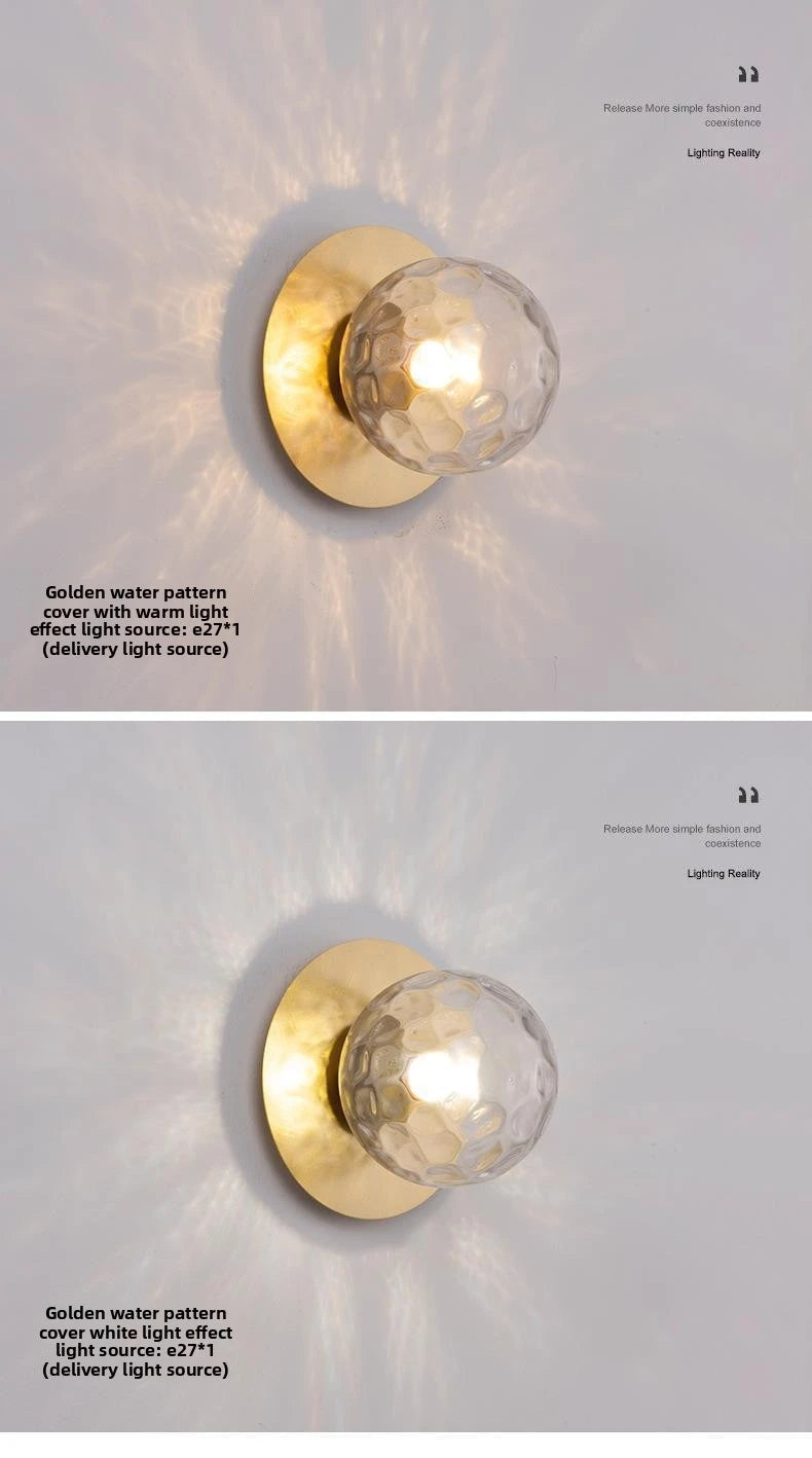 Opal Brass Frosted Globe Wall Sconce