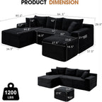 Arden Corduroy U-Shaped Sectional
