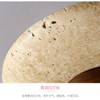 Talin Travertine & Wood Ceiling Light