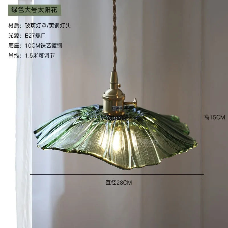 Flora Amber Glass Flower Pendant