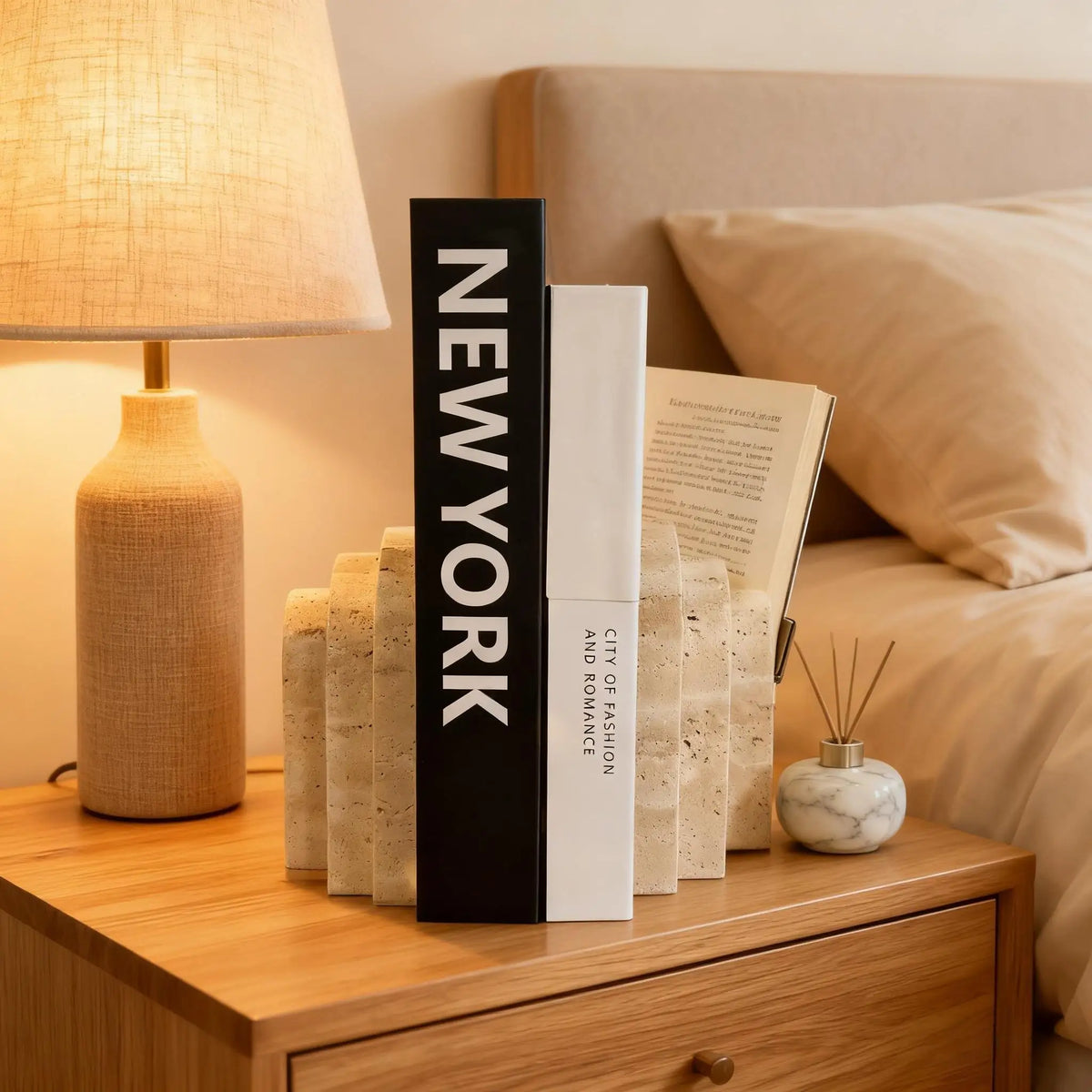 Cove Natural Travertine Bookend