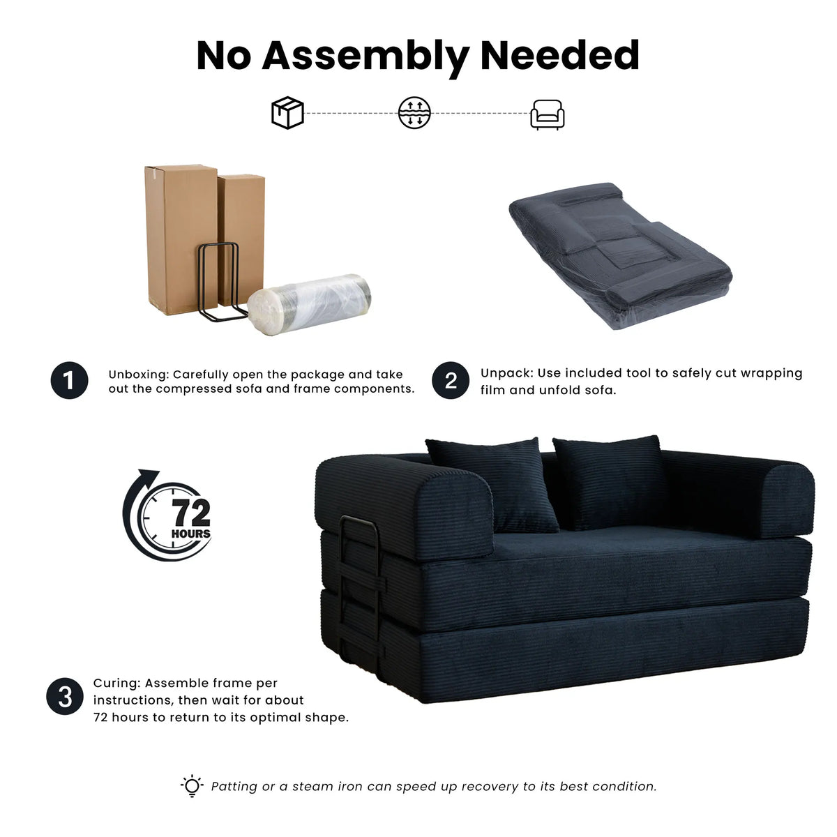 Milo Corduroy Convertible Loveseat