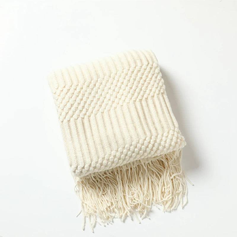 Poppy Chunky Tassel Knit Throw