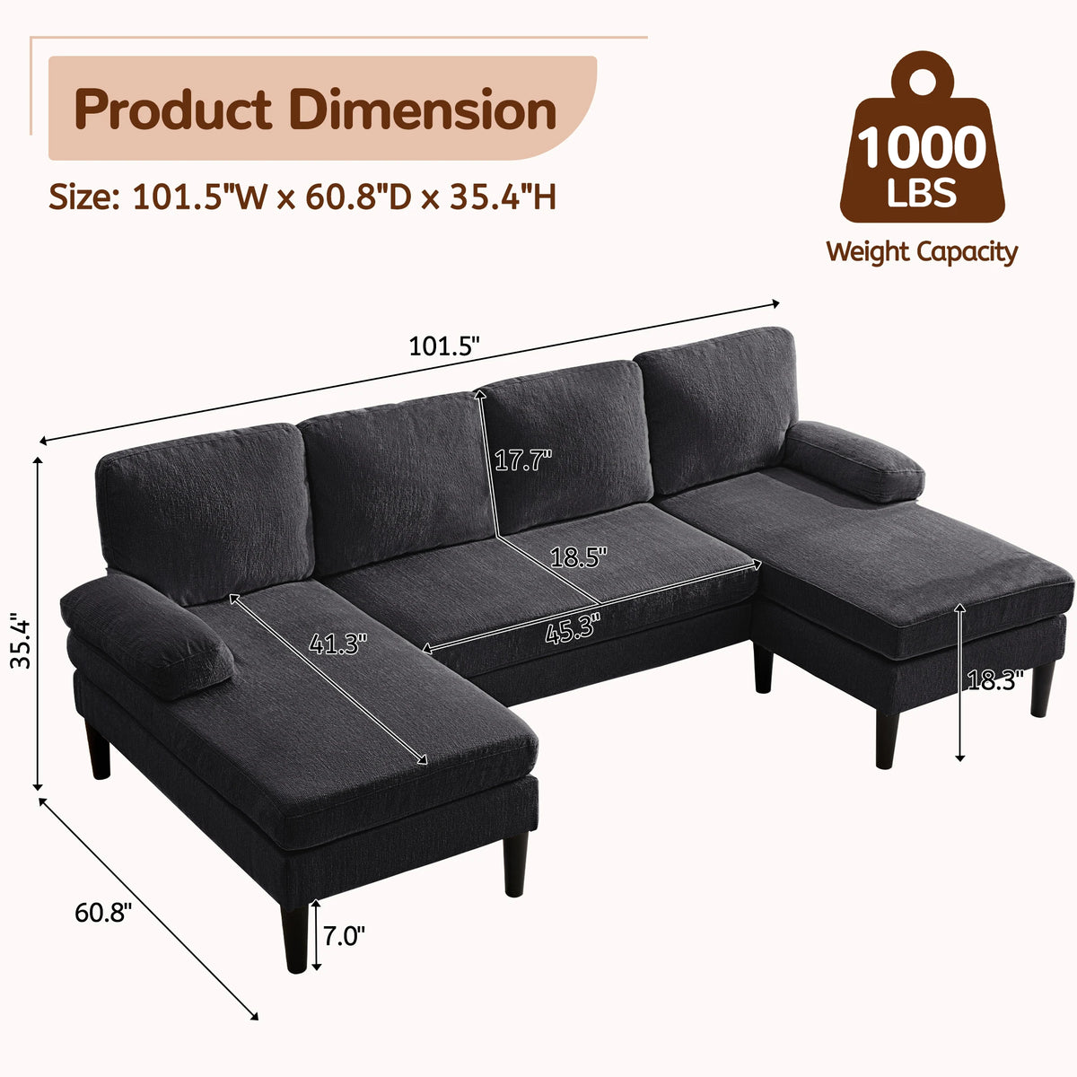 Reese Four-Seat U-Shaped Sectional