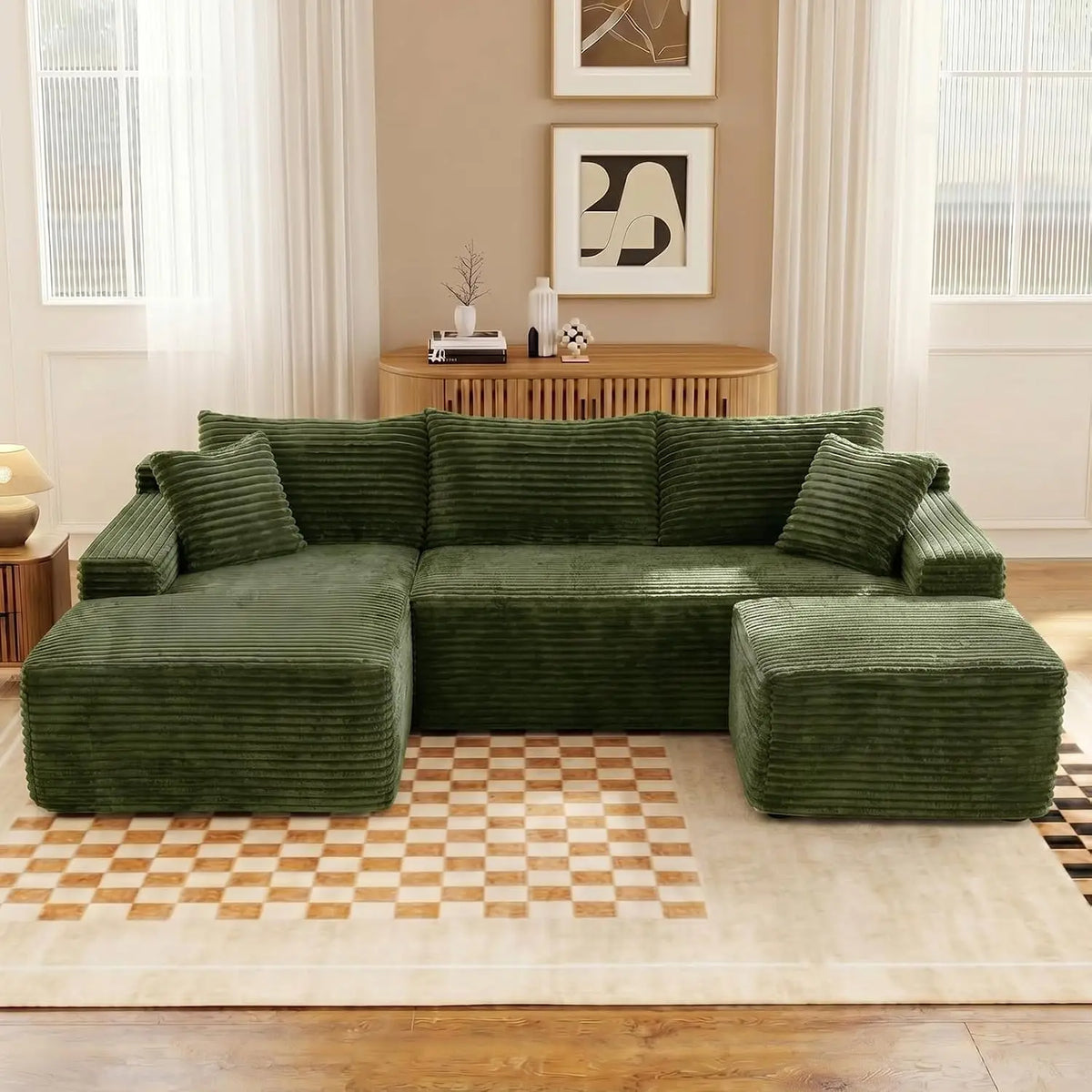 Arden Corduroy U-Shaped Sectional