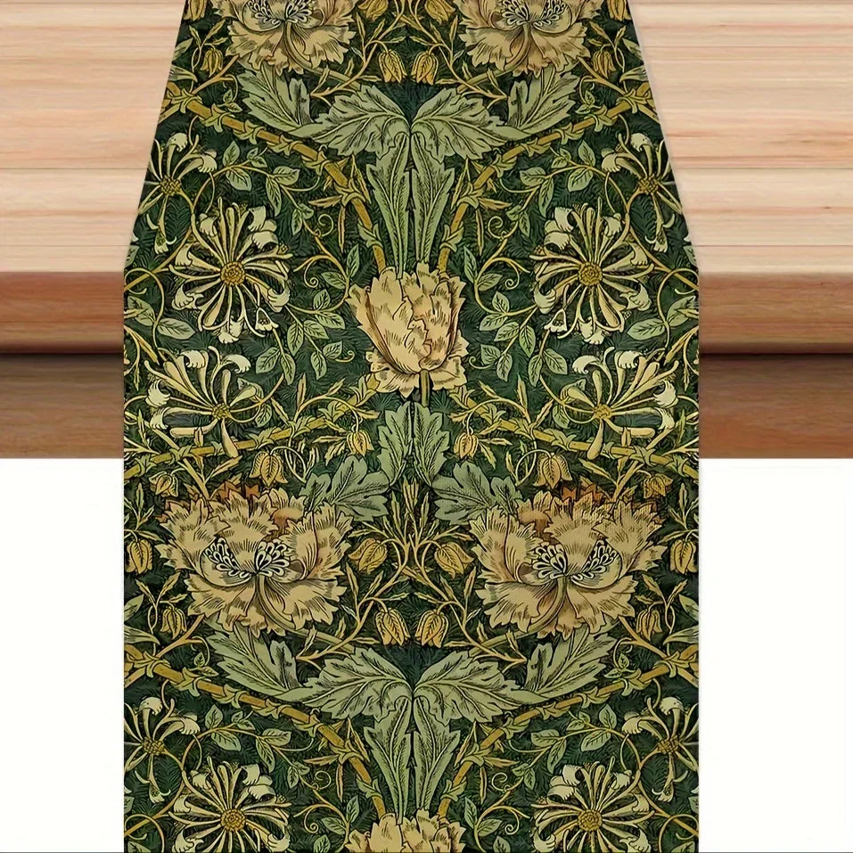 Flora Botanical Linen Table Runner