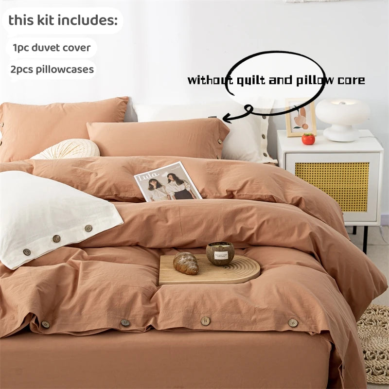 Oona Washed Cotton Button Duvet Set