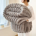 Thea Wide-Stripe Flannel Throw