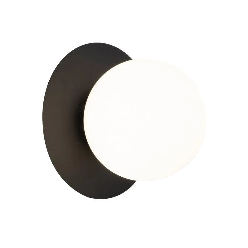 Opal Brass Frosted Globe Wall Sconce