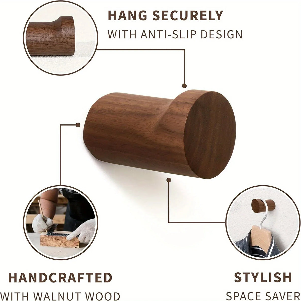 Everett Walnut Wall Hooks