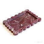 Rosso Scalloped Rosa Levanto Marble Tray
