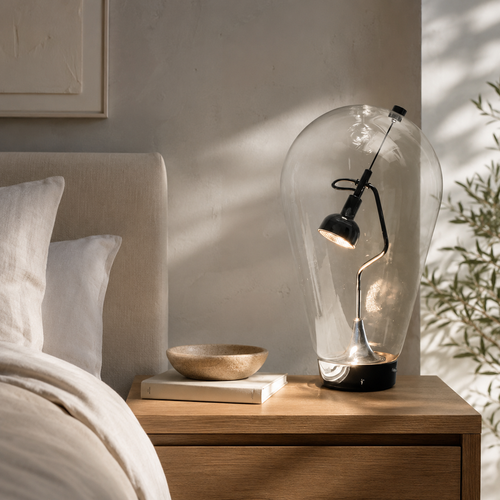 Aurelia Glass Table Lamp in a modern home interior