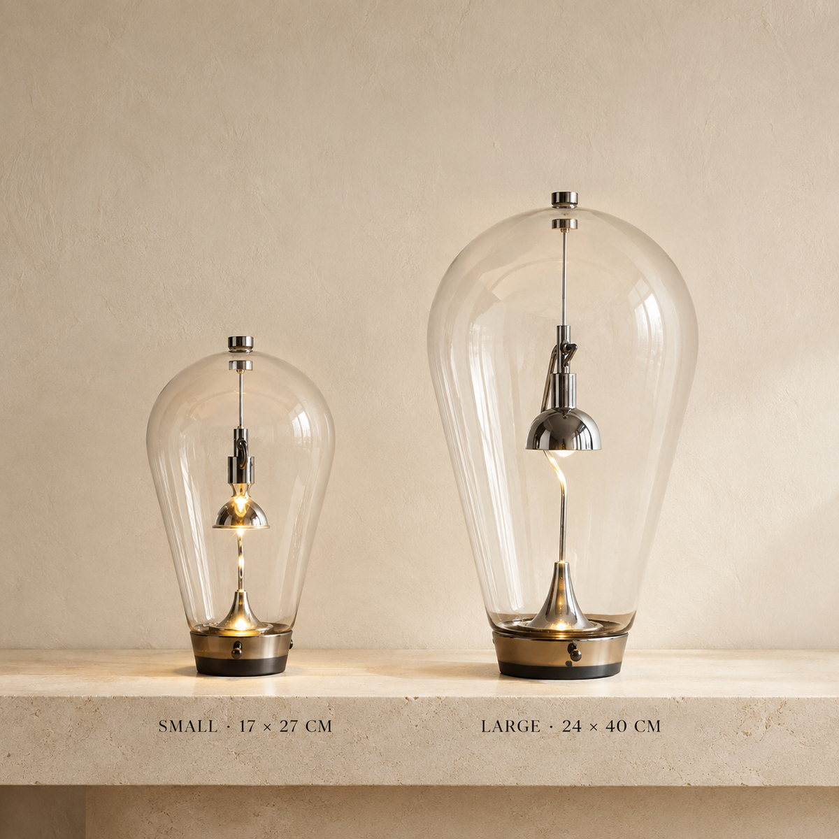 Aurelia Glass Table Lamp size comparison