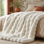 Fable Faux-Rabbit Fleece Throw — Vale & Lume lifestyle