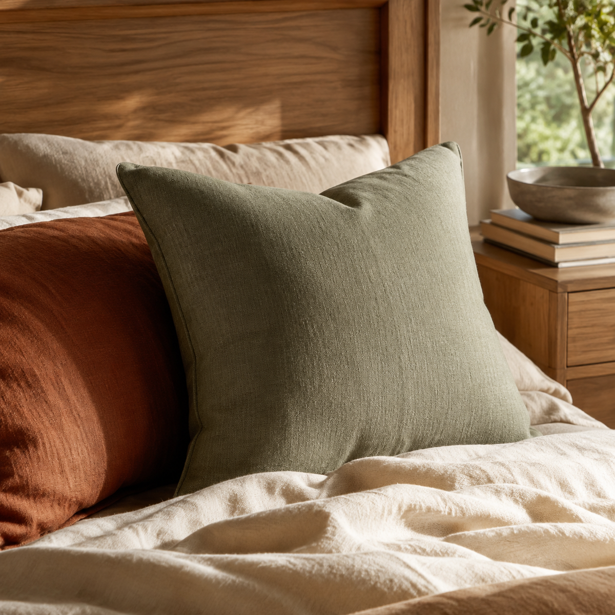 Haven Cotton-Linen Cushion Cover in a cozy Vale & Lume interior
