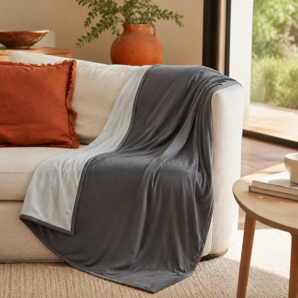 Isla Reversible Cooling Throw — Vale & Lume lifestyle
