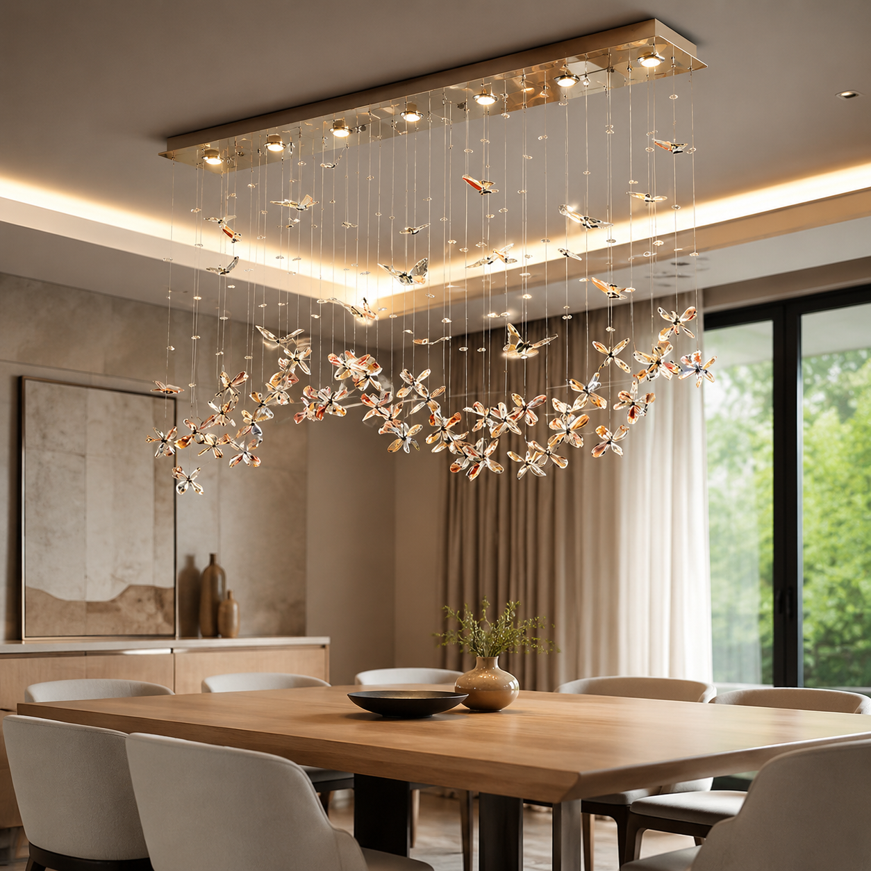 Luma Crystal Chandelier in a modern home interior