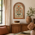 Mabel Arched Botanical Wall Art accurately represented in a cozy Vale & Lume interior