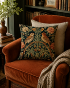 Meadow Botanical Linen Pillow Cover styled in a warm Vale & Lume interior