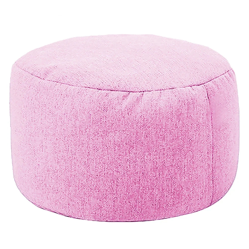 Pippa Upholstered Linen Ottoman — cherry pink color