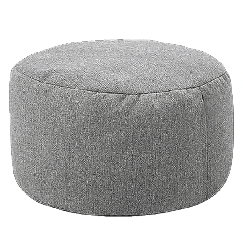 Pippa Upholstered Linen Ottoman — dark grey color