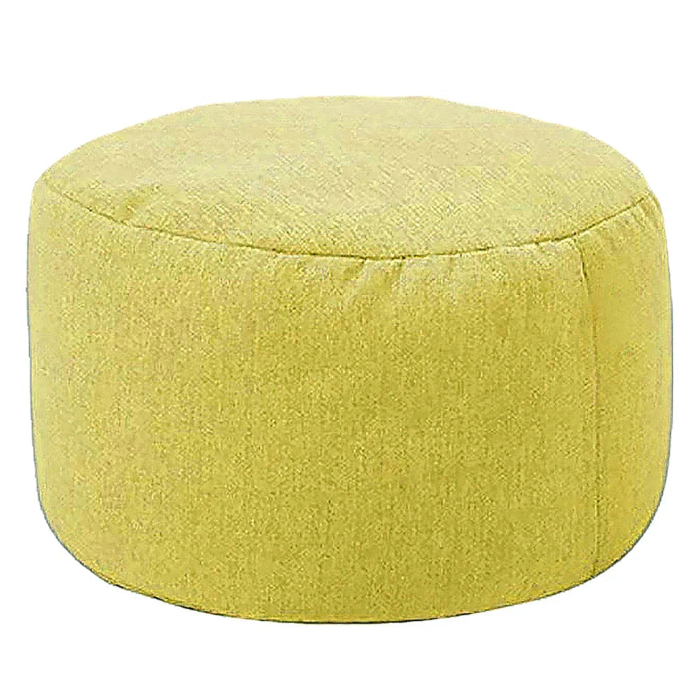 Pippa Upholstered Linen Ottoman — green color
