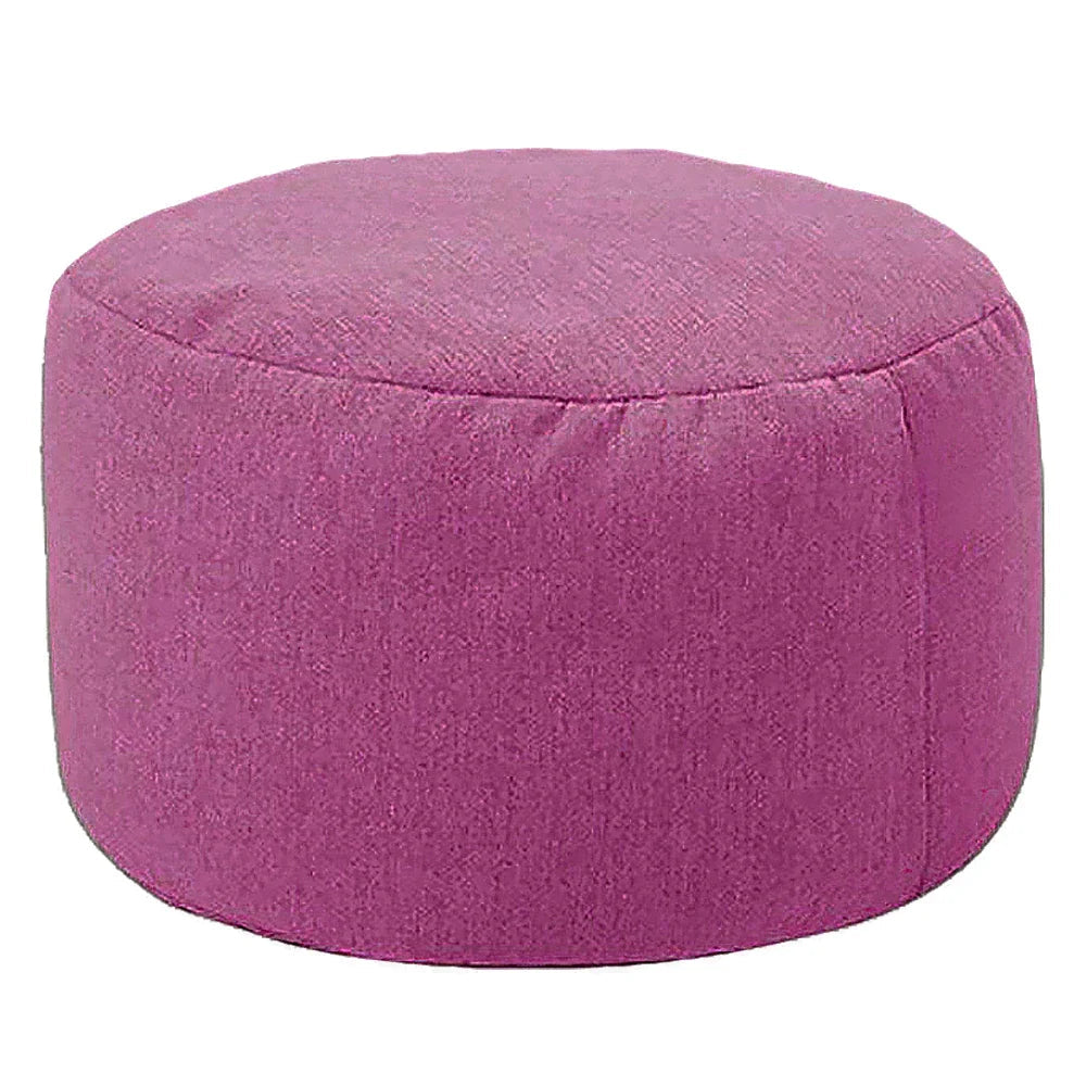 Pippa Upholstered Linen Ottoman — purple color