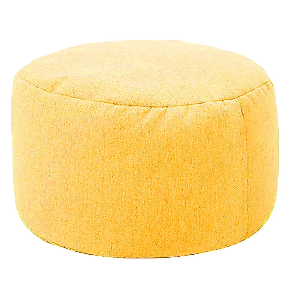 Pippa Upholstered Linen Ottoman — yellow color