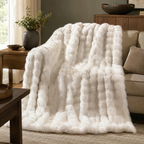 Sabine Luxe Faux-Fur Throw — Vale & Lume lifestyle