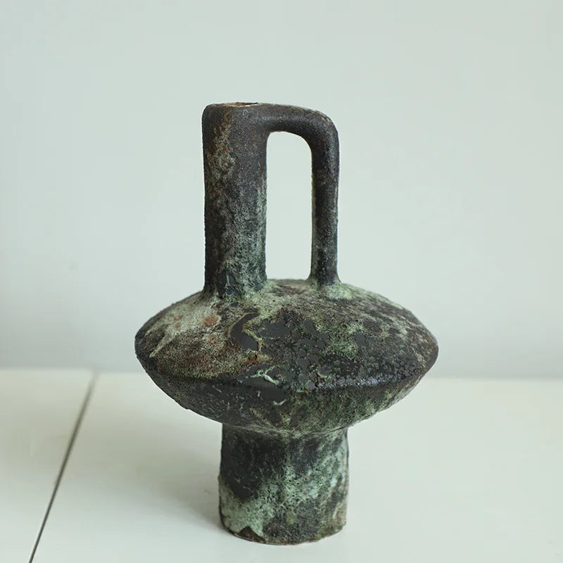 Sora Patina Loop Handle ceramic vase