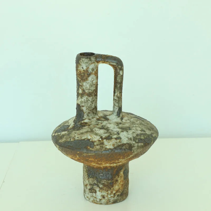 Sora Ivory Loop Handle ceramic vase