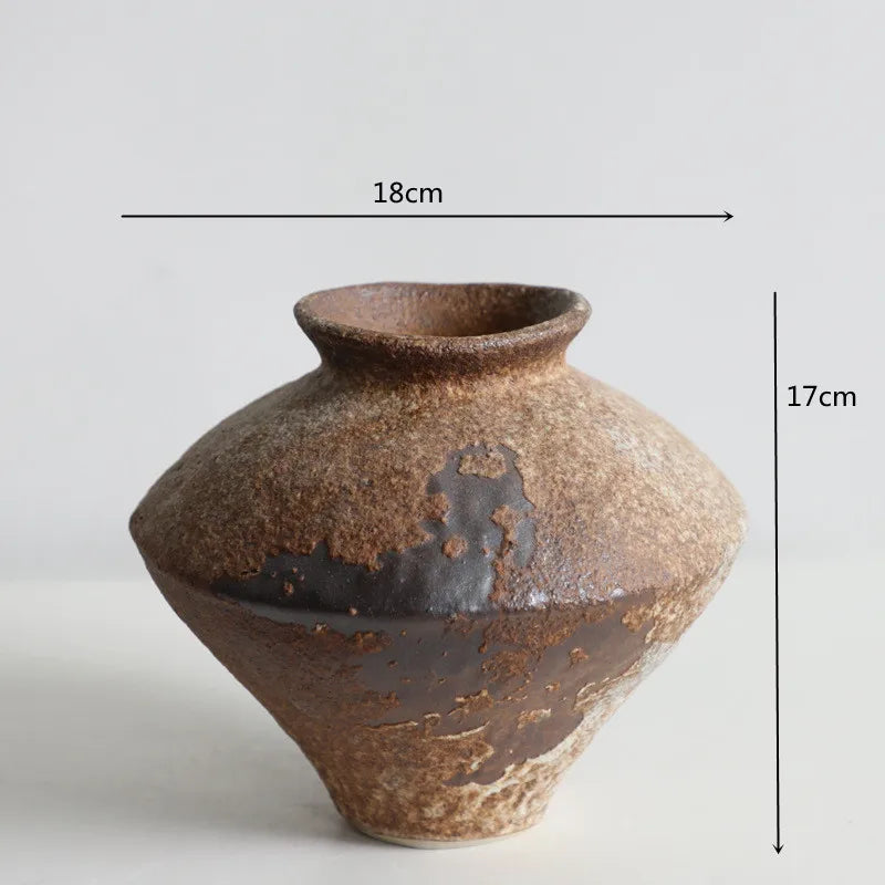 Sora Rust Wide Urn ceramic vase