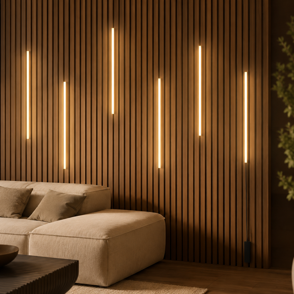 Vale & Lume editorial featured image — LED Recessed Lighting LED Strip Light for Wood Slat Wall Panel in Parallel with Touch Sensor, Self-Adhesive for Slat Wall Decor