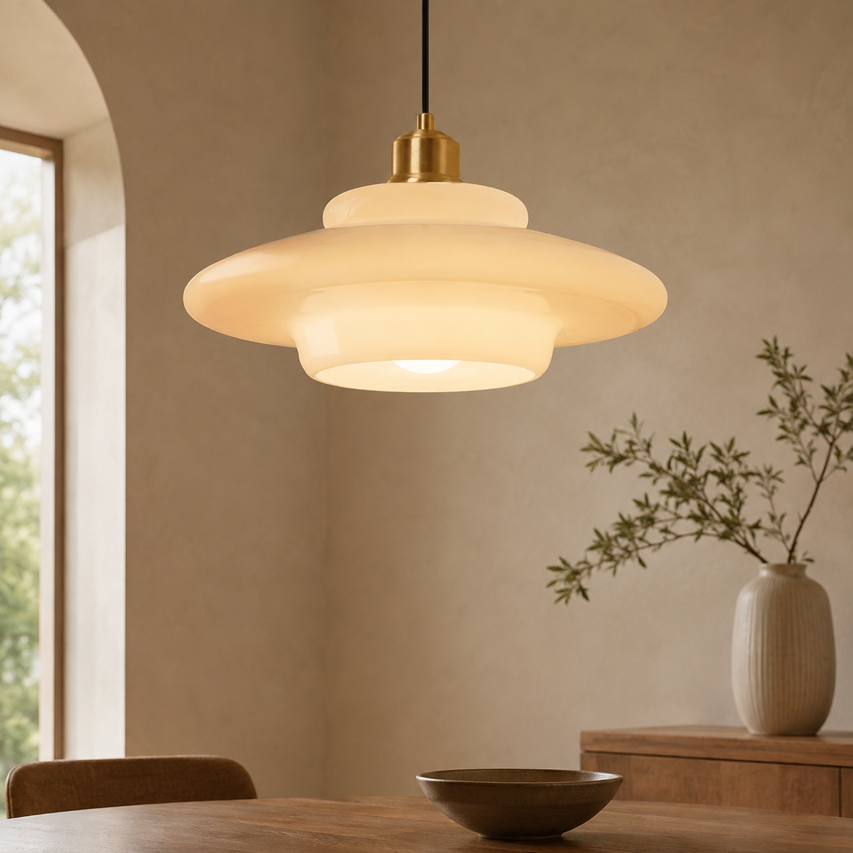 Vale & Lume editorial featured image — White Glass Pendant Light | Modern Mid-Century Elegance