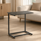 Kit C-Shaped Sofa Side Table — grey charcoal and black frame alternate angle