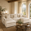 Siena 108-Inch Cloud Sectional in a cozy Vale & Lume interior