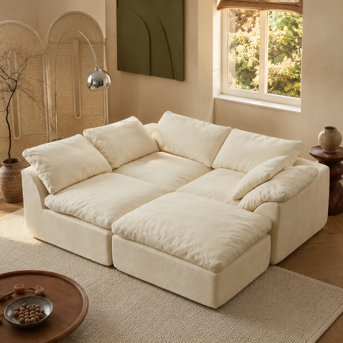 Sunday Modular Cloud Sectional in a cozy Vale & Lume interior