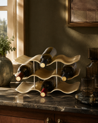 Vino Solid Wood Wine Display Rack styled in a warm Vale & Lume interior